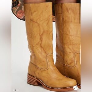 Frye Women's Campus 14L Tall Leather Boots in Banana